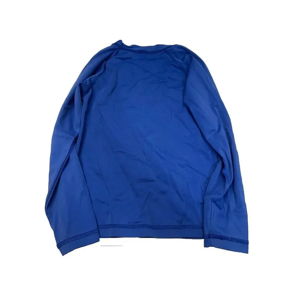 Hanna Andersson Youth 6/7 Whale Printed Long Sleeve Blue Rash Guard